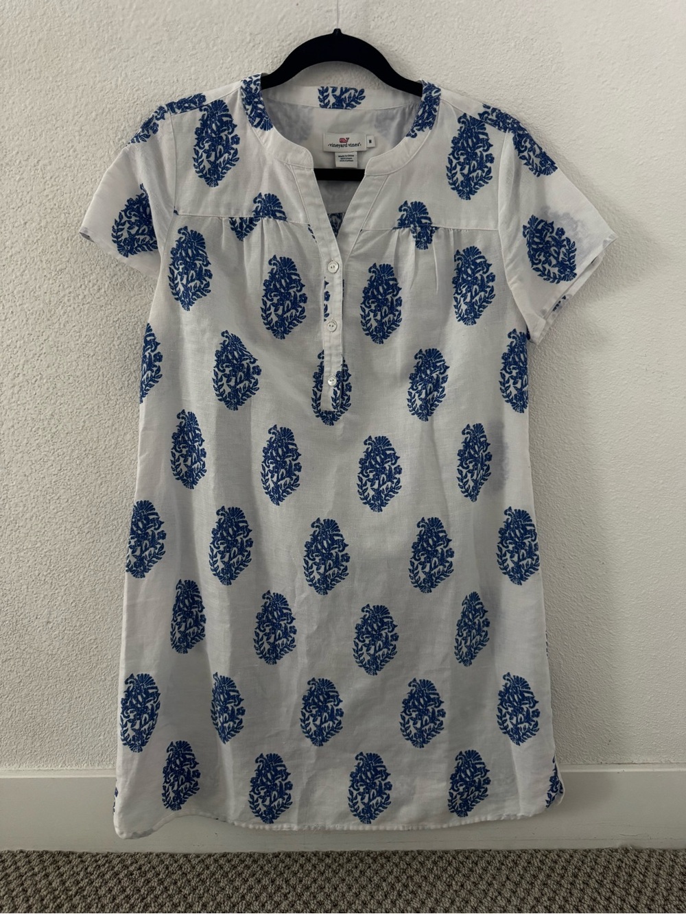 VIneyard Vines short-sleeve linen blend tunic dress